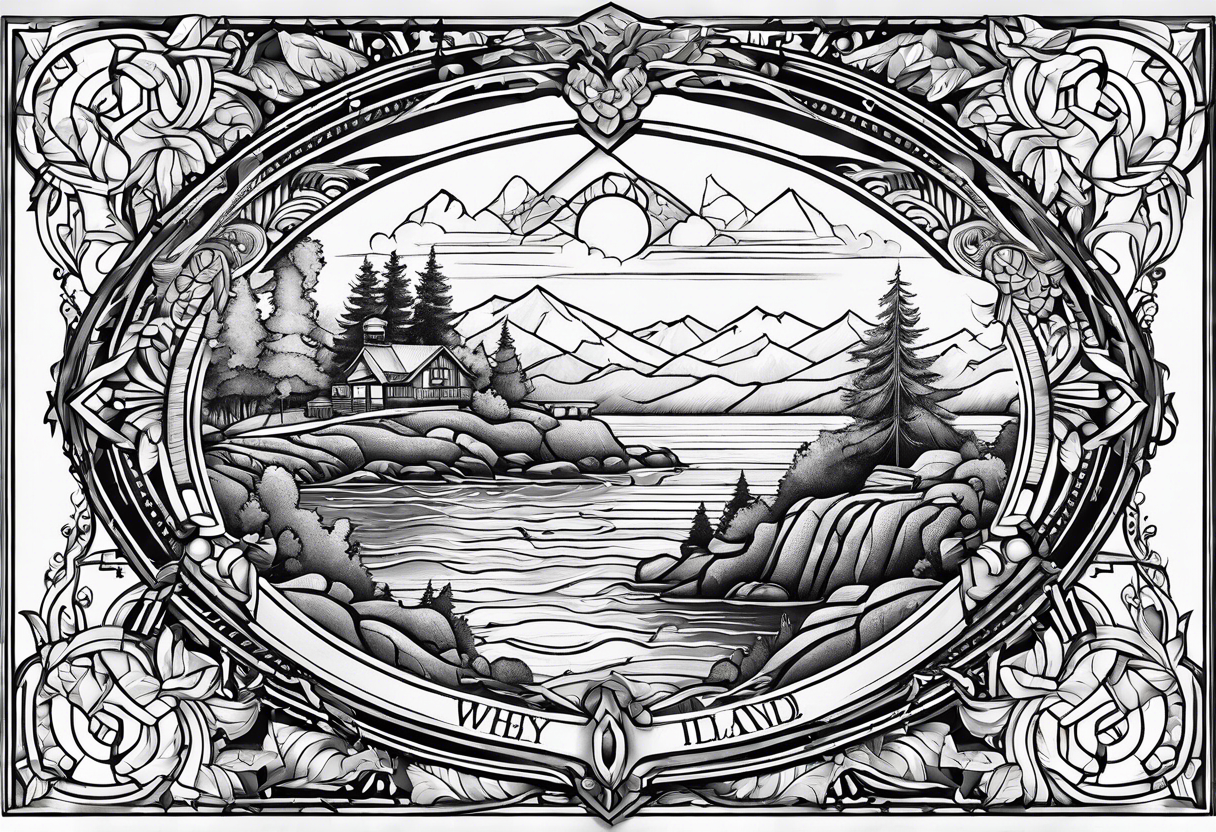 A detailed map of Whidbey Island tattoo idea