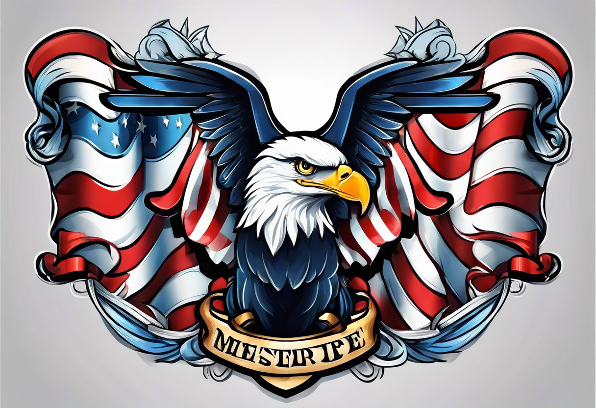 patriotic banner tattoo idea