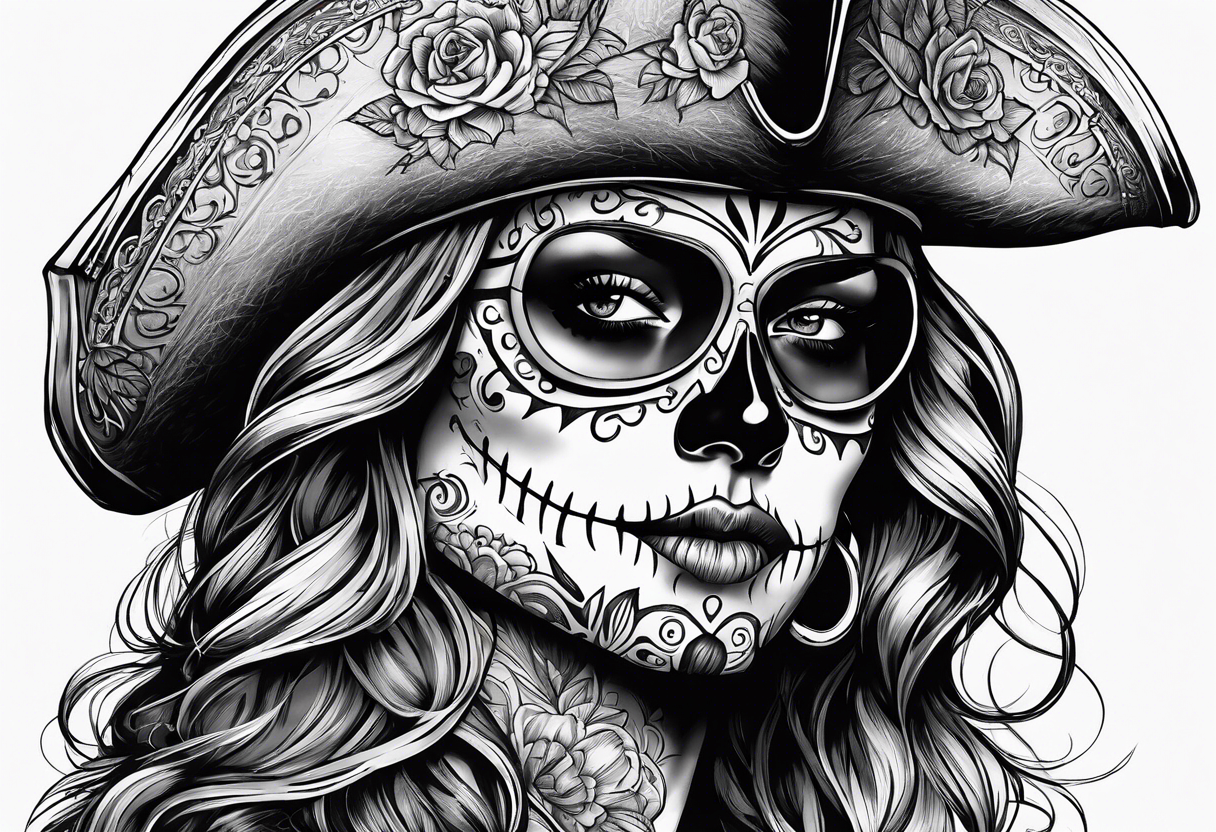 day of the dead pirate tattoo idea