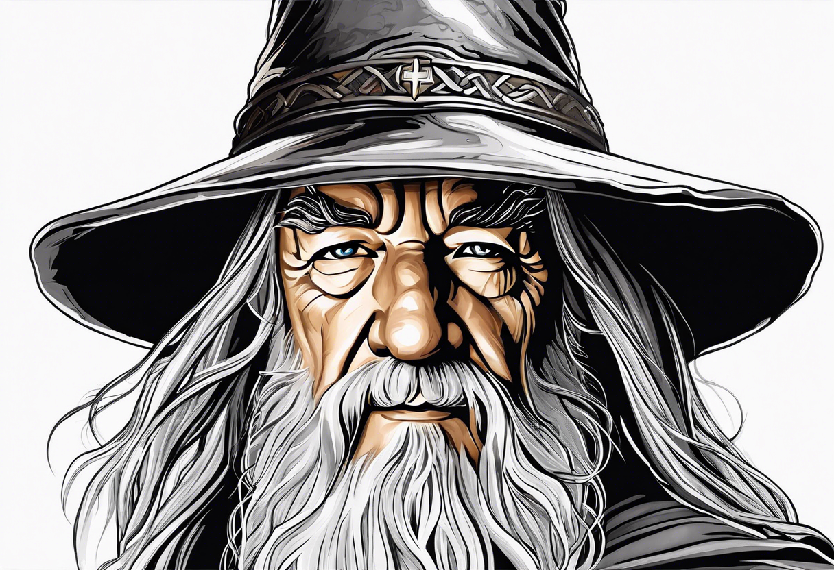 Gandalf with Santiago cross tattoo idea