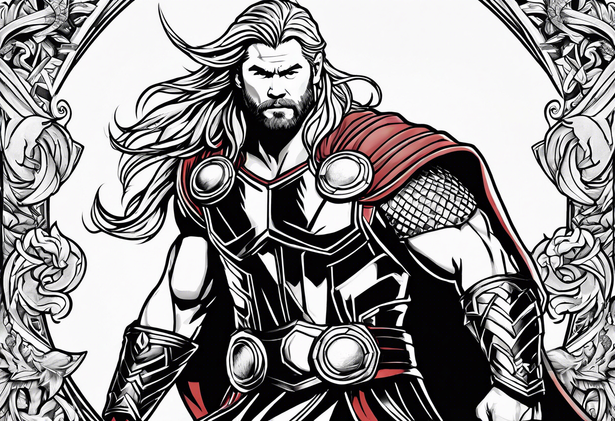 The Mighty Thor that looks like the Chris Hemsworth version tattoo idea