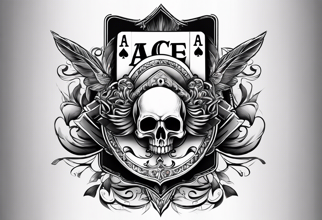 6 aces in hand in a row, first two broken, remaining getting stronger as you go along the row tattoo idea