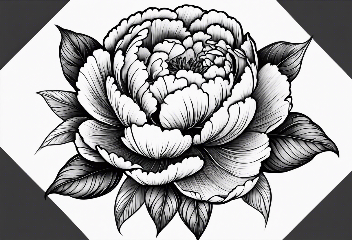 single peony flower tattoo idea