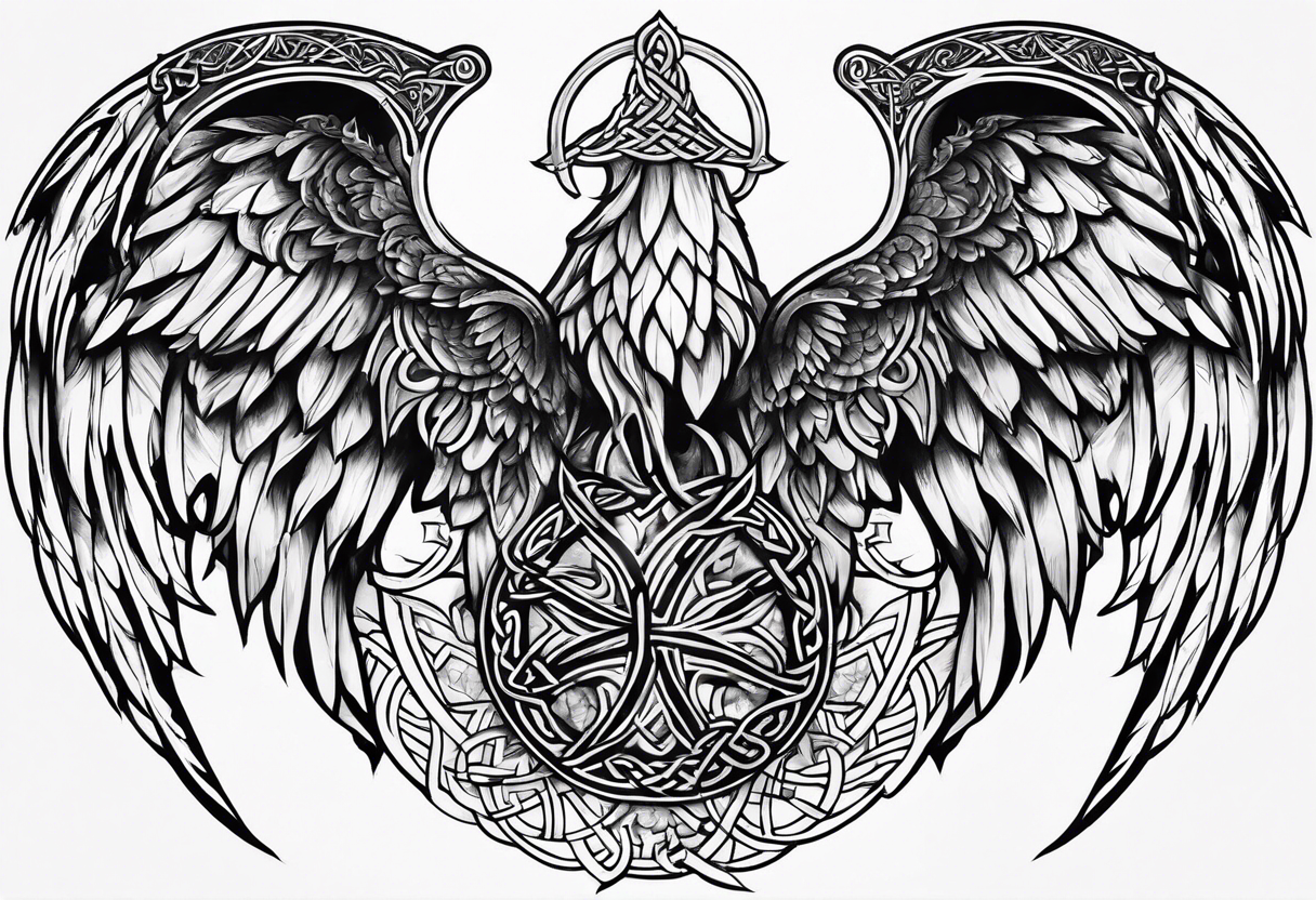 celtic wings tattoo idea