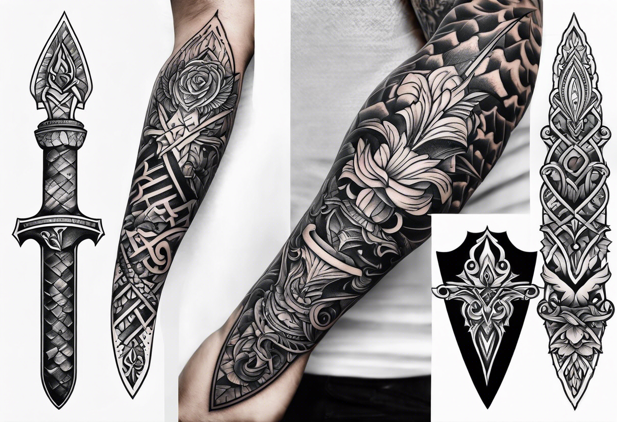 timeless dagger tattoo idea