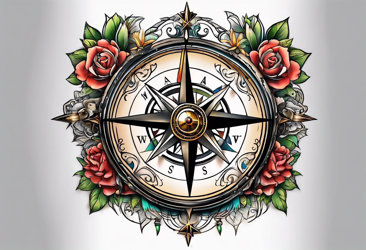 compass chest tattoo tattoo idea