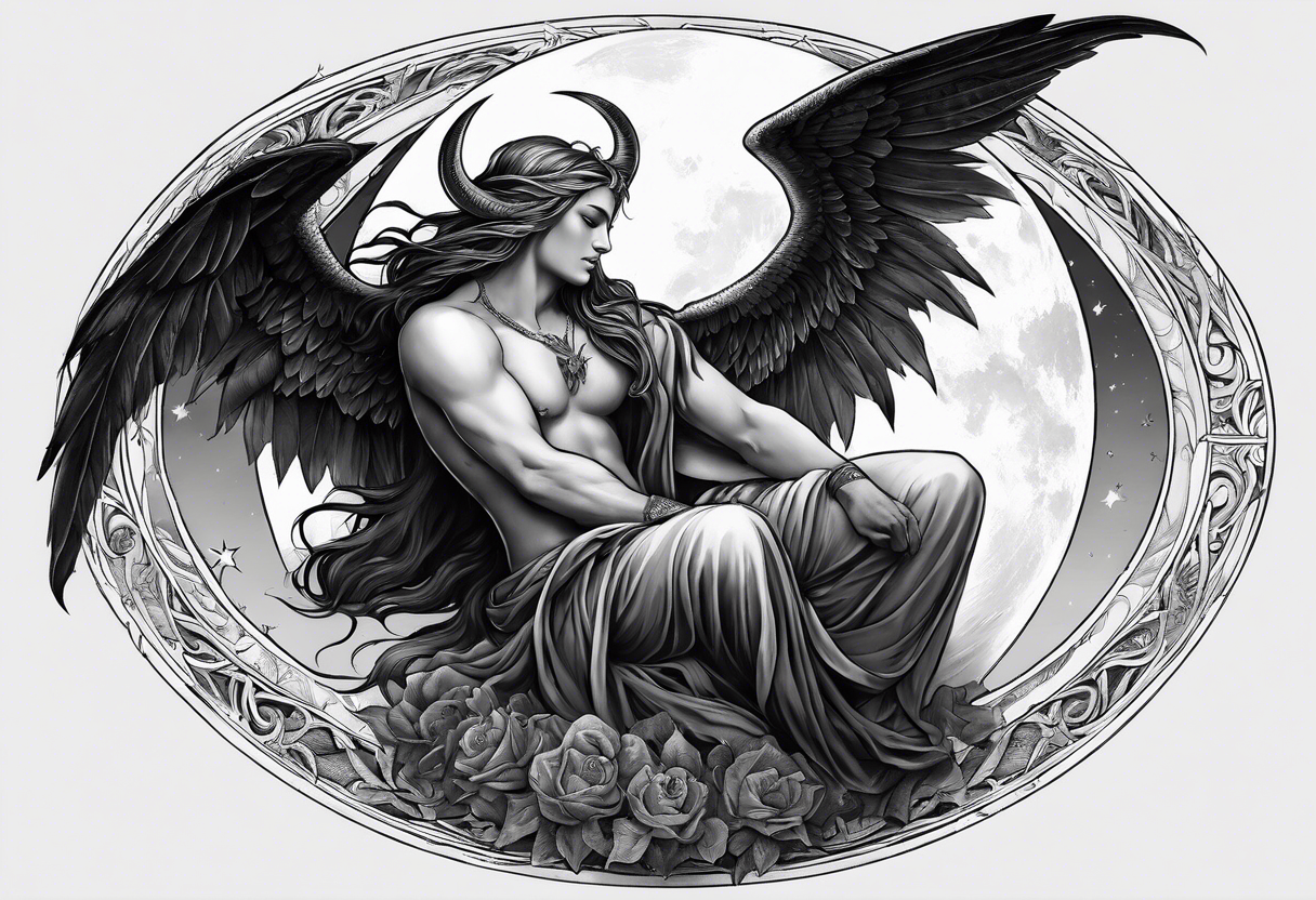 Lucifer hug the moon tattoo idea