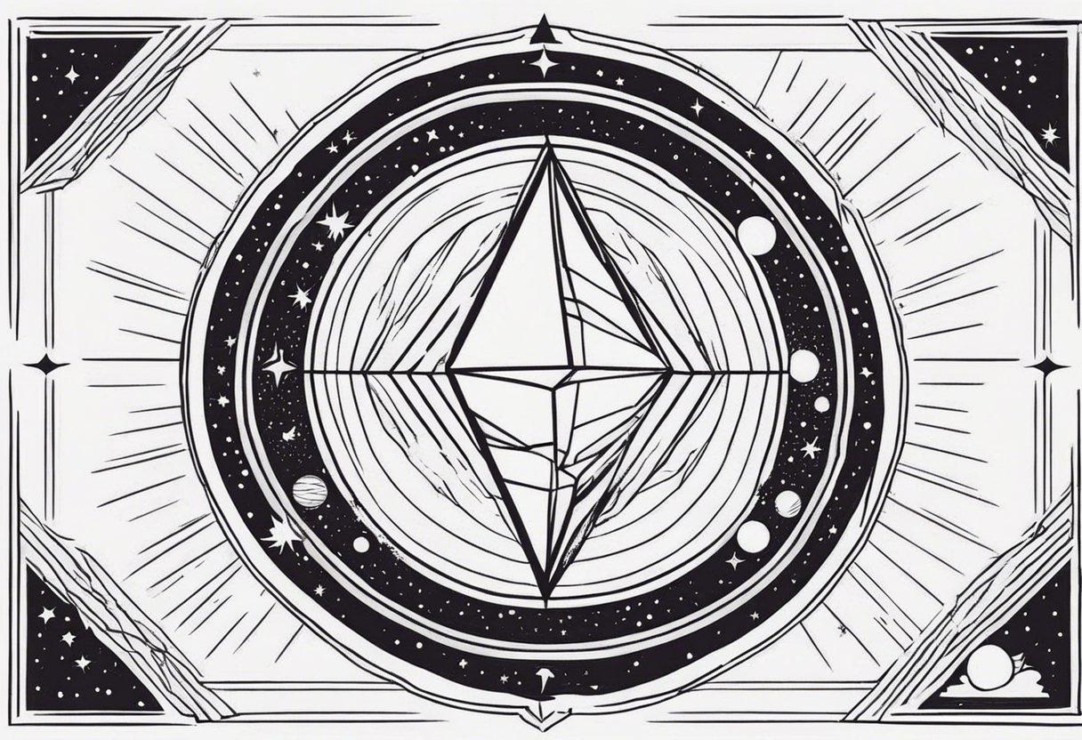 A universe contained in a prism. Light rays enter and exit from one side to the other. tattoo idea