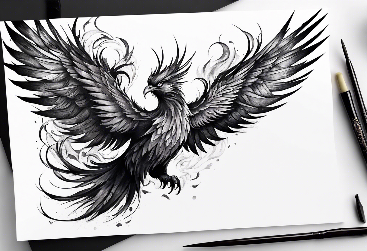 Phoenix rising from the ashes tattoo idea