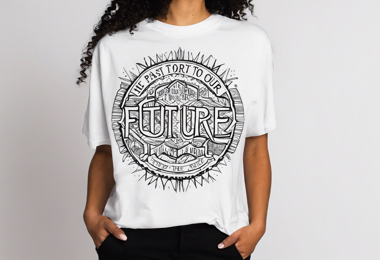 create the saying From the past we rise to our future with Moore overtop tattoo idea