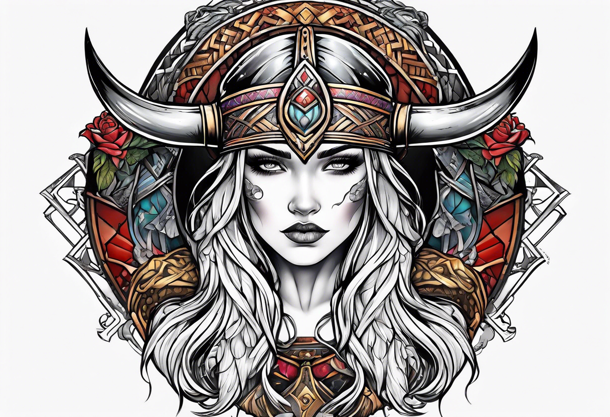 Female viking tattoo idea