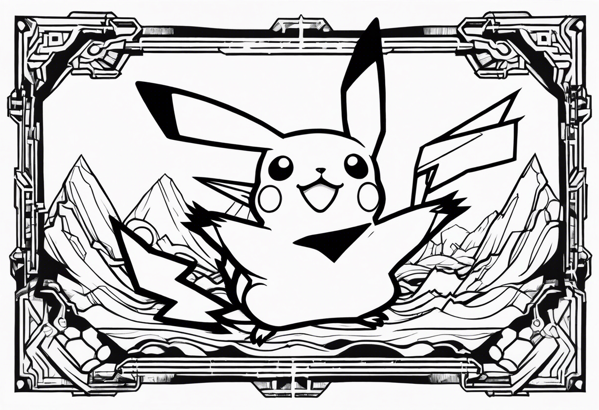 pikachu attack tattoo idea