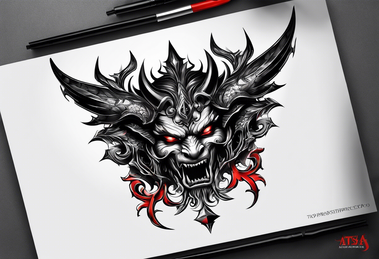 Asta half demon tattoo idea