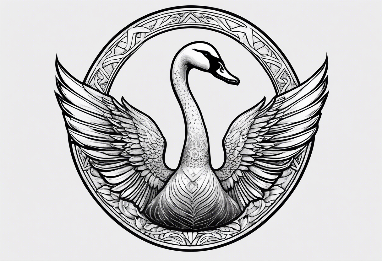 Silver Swan of Dol Amroth, Minimalist Logo tattoo idea