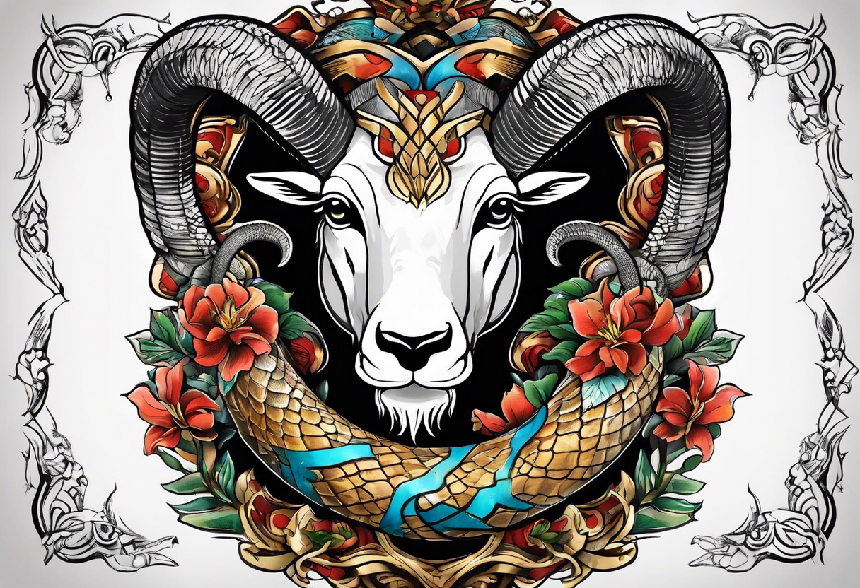 On the goat's head is a snake tattoo idea