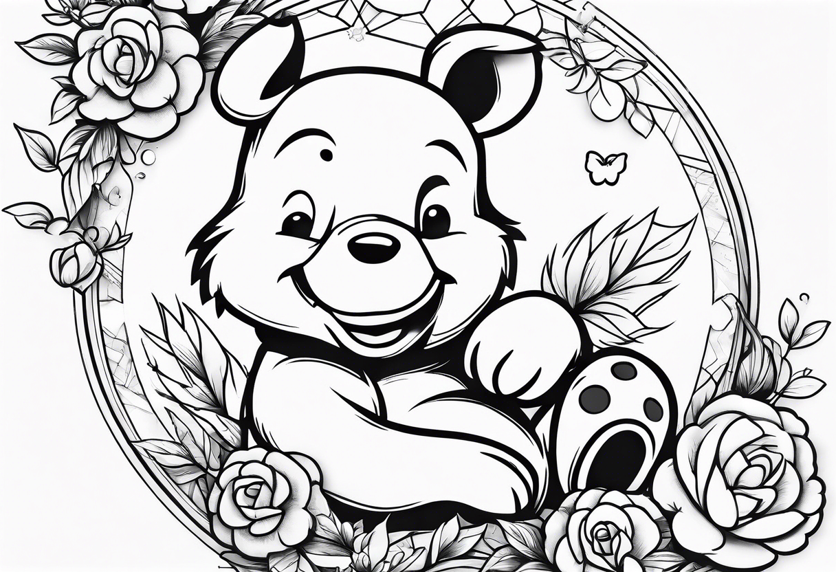 Winnie Pooh hand in the honey tattoo idea