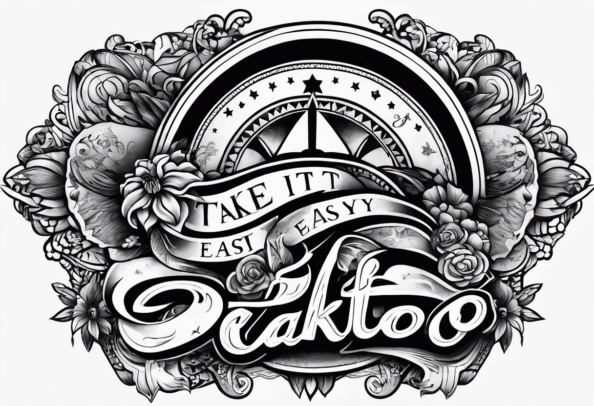 text that says take it easy tattoo idea