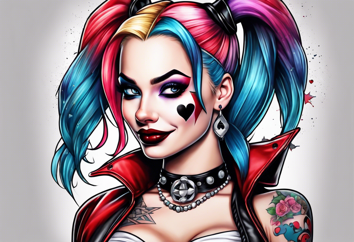 Pinup Harley Quinn tattoo idea