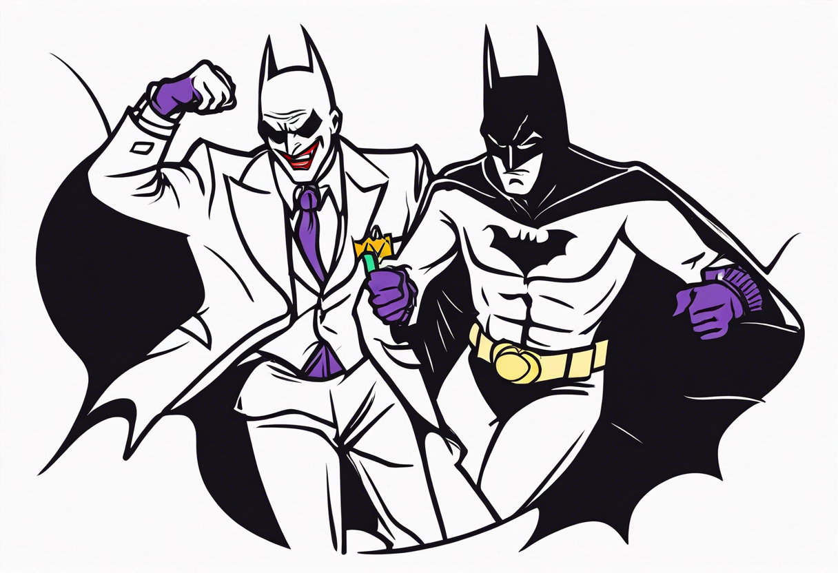 batman fight joker tattoo idea