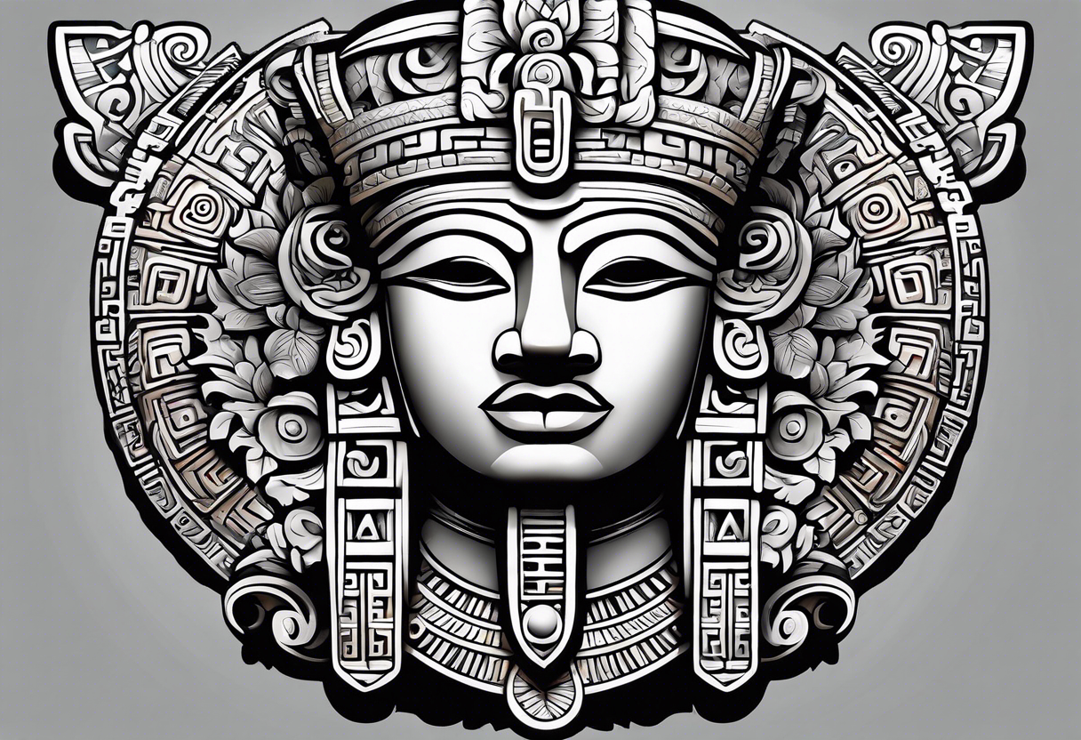 Glyph Mayan sculpture tattoo idea