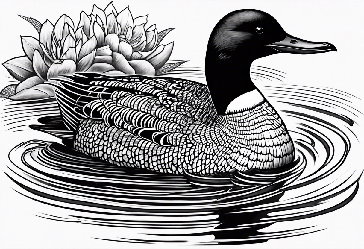 loon swimming tattoo idea