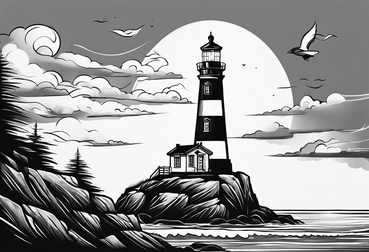 Lighthouse simple tattoo idea