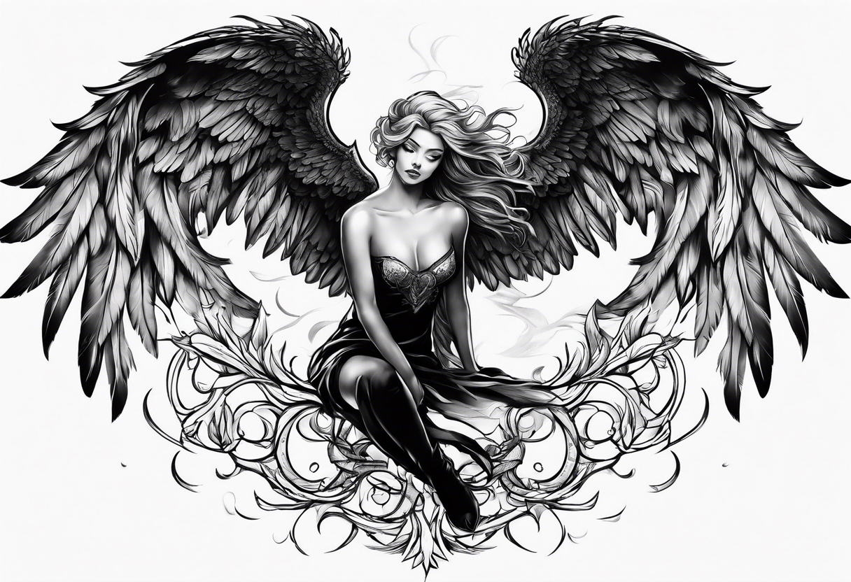 Fallen angel male tattoo idea