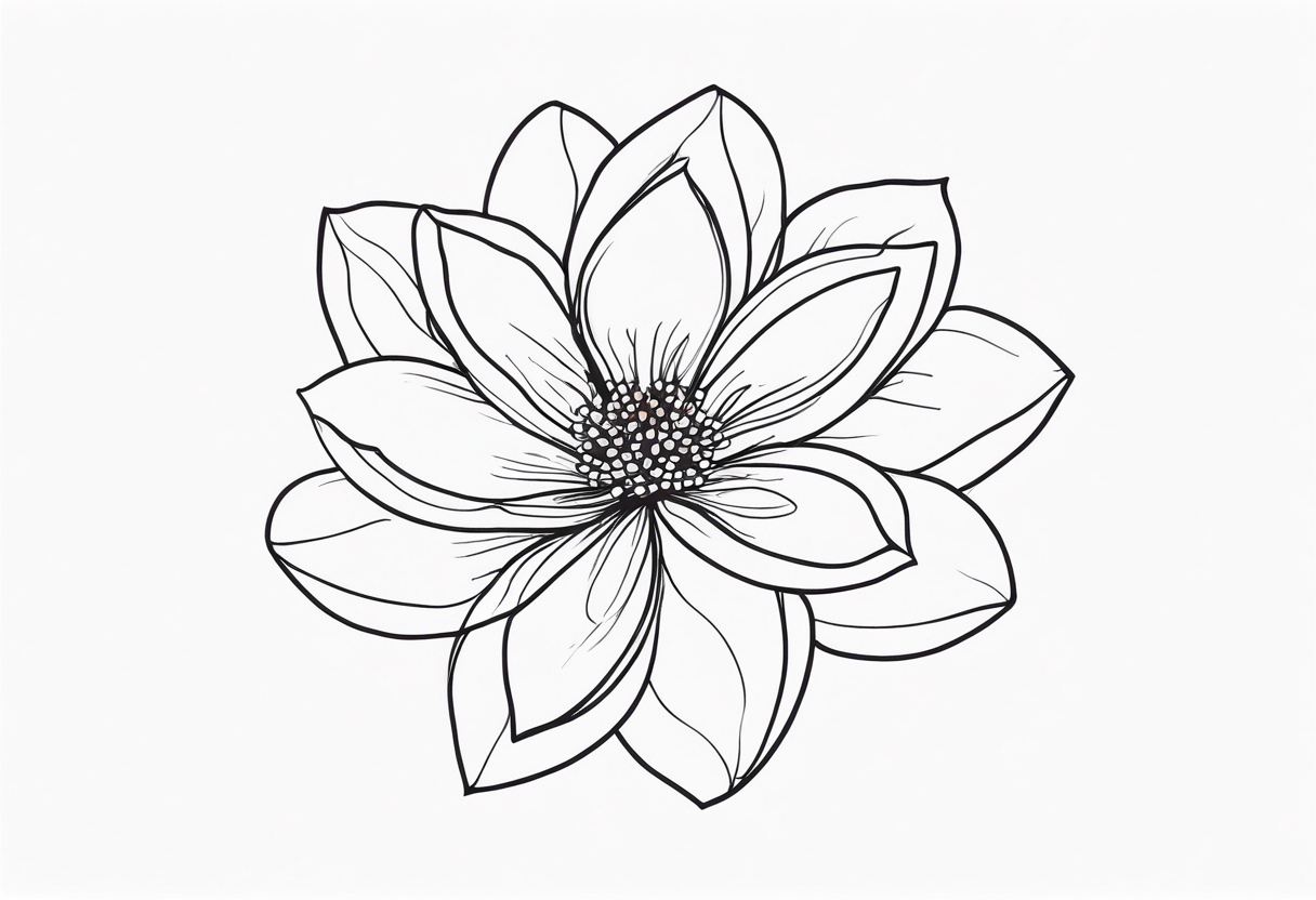 simple single line minimalist flower tattoo idea