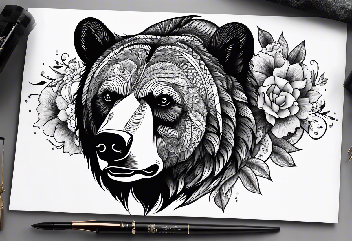 A Bear not many details tattoo idea