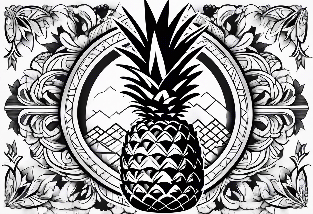 Half pineapple half bomb tattoo idea