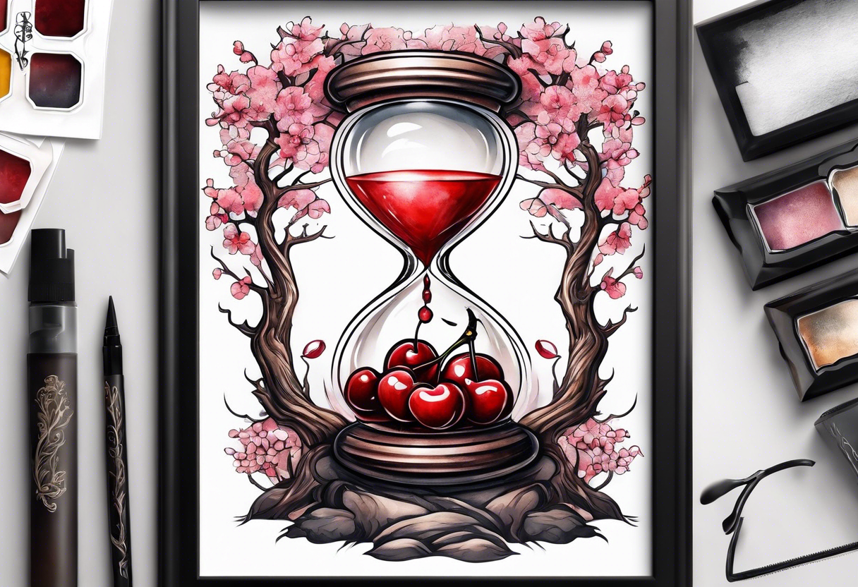 Hourglass
With a cherry tree and a dying tree inside tattoo idea