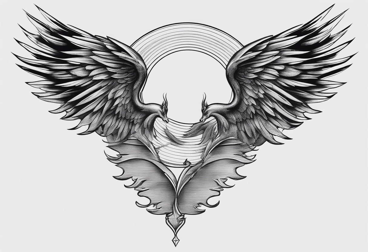 Angel and devil wings tattoo idea