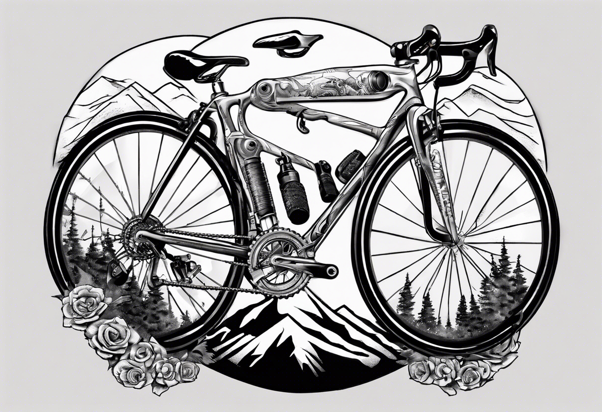 Bicycle Tattoo Design On Ankle - Tattoos Designs