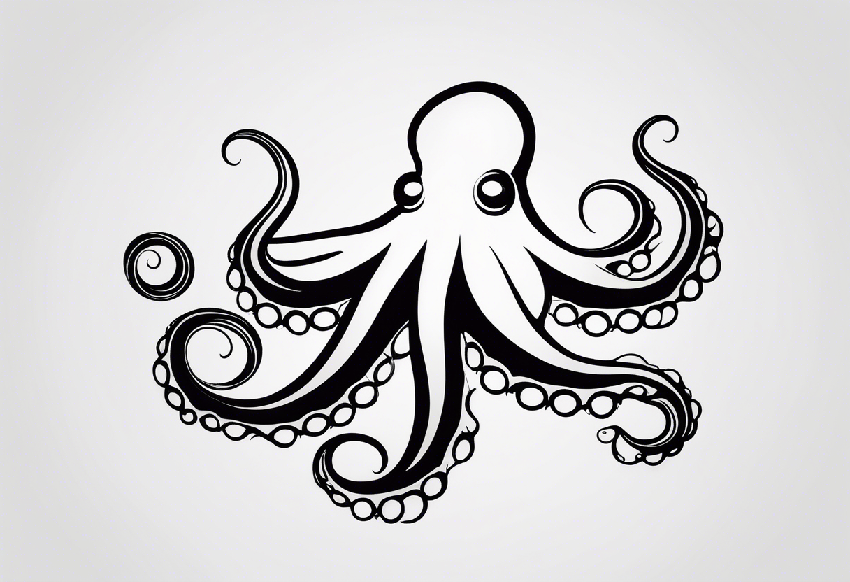 A simple, stylized outline of an octopus. This design is sleek and modern, suitable for a smaller tattoo or a subtle placement. tattoo idea