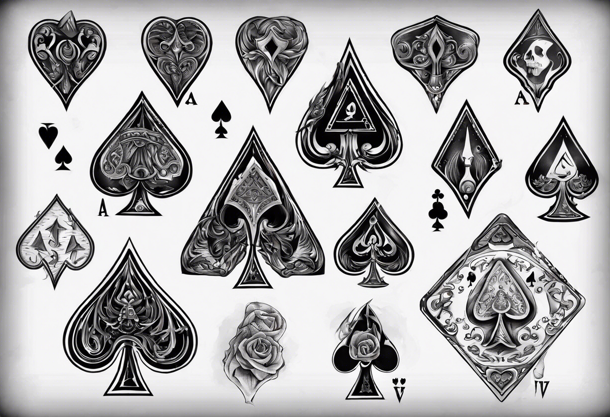 Set of Spades Tattoo Set Isolated Stock Vector - Illustration of sound,  sweet: 63751644