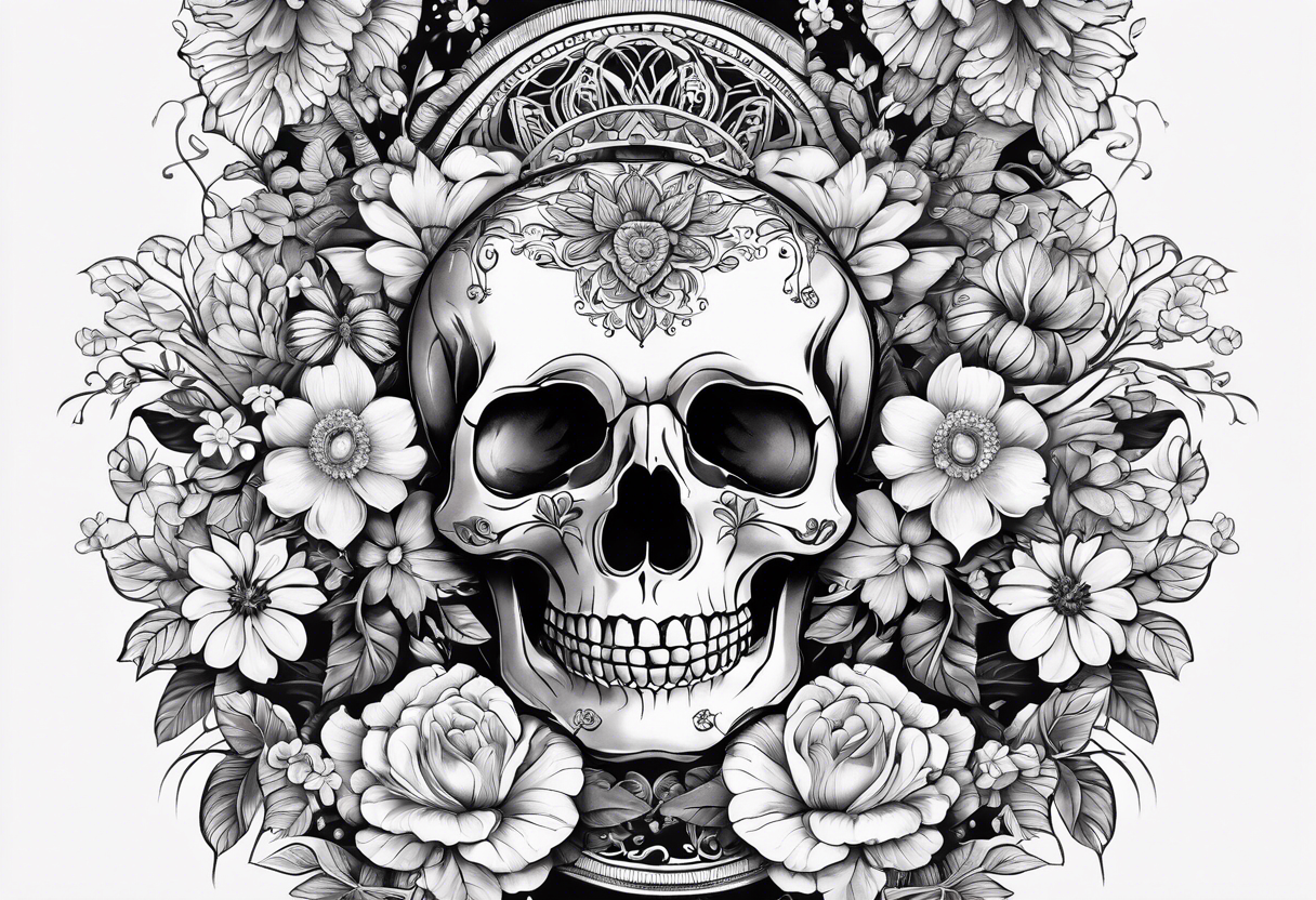 Anatomical arm sleeve, the  heart, skeleton, lungs and brain having a nature aspect or floral aspect to them. Mandala's and flowers to fill in the space tattoo idea