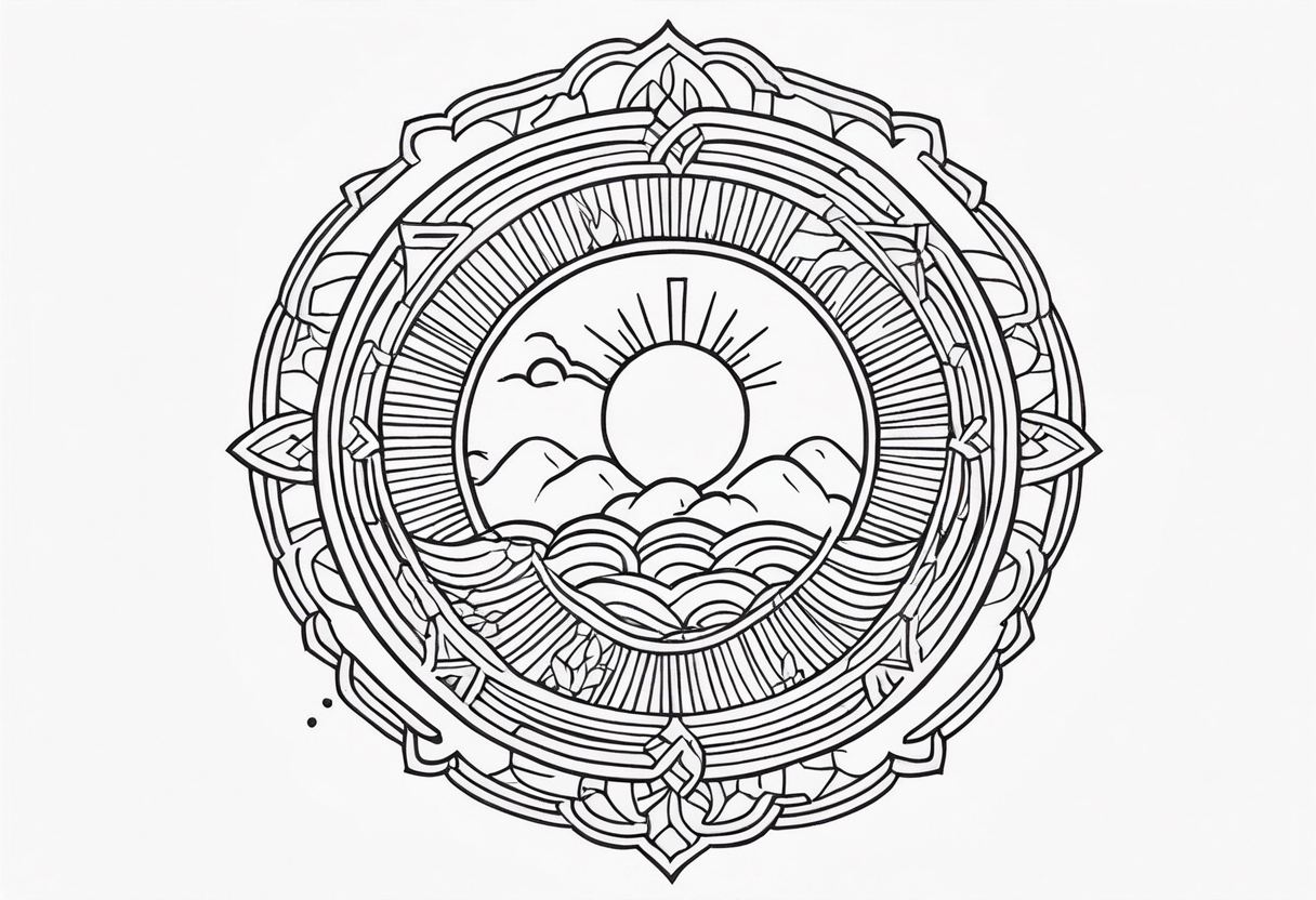 Filipino sun vertical tattoo tattoo idea