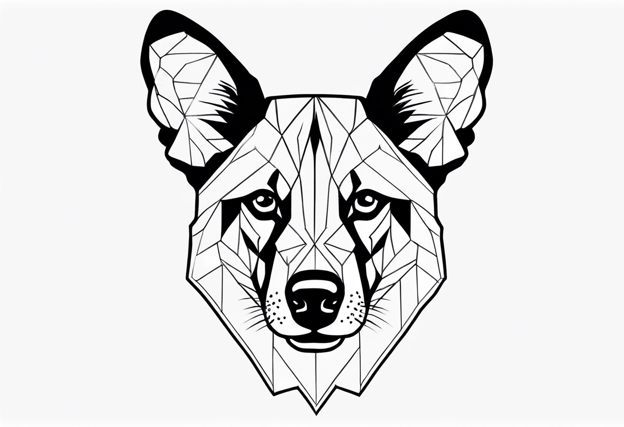 African wild dog face tattoo idea