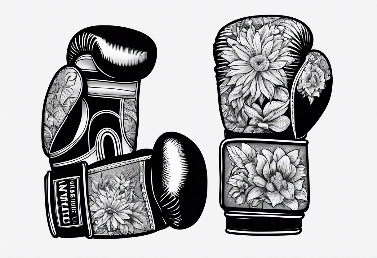 Boxing gloves mother and children tattoo idea