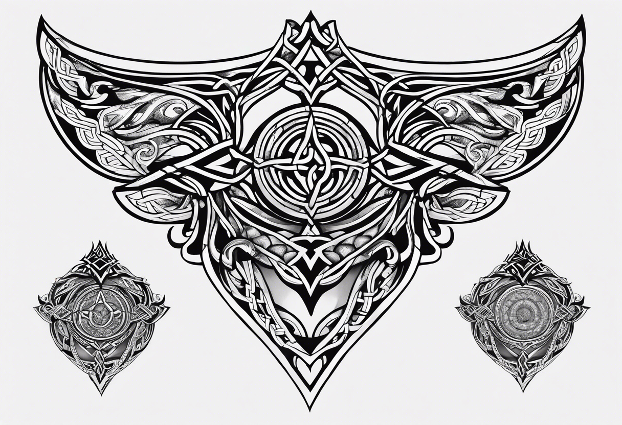 celtic sternum tattoo tattoo idea