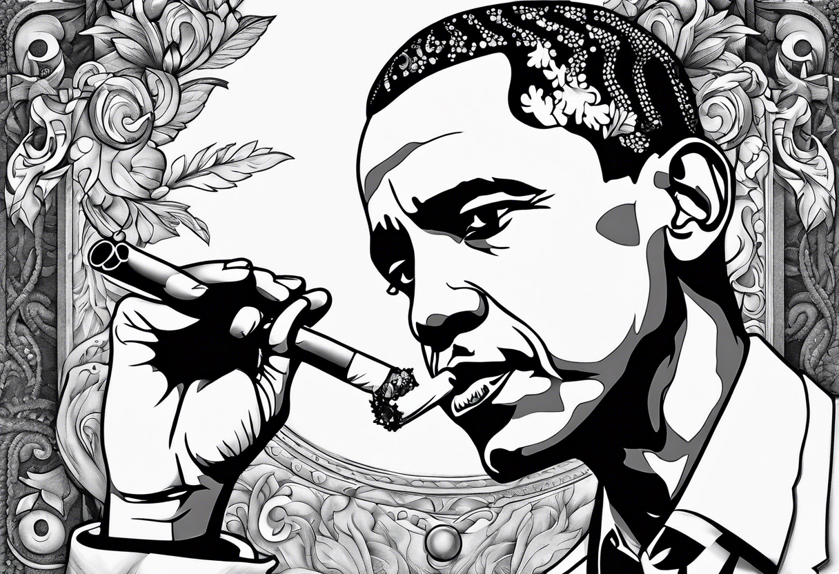 obama smoking cigarette tattoo idea