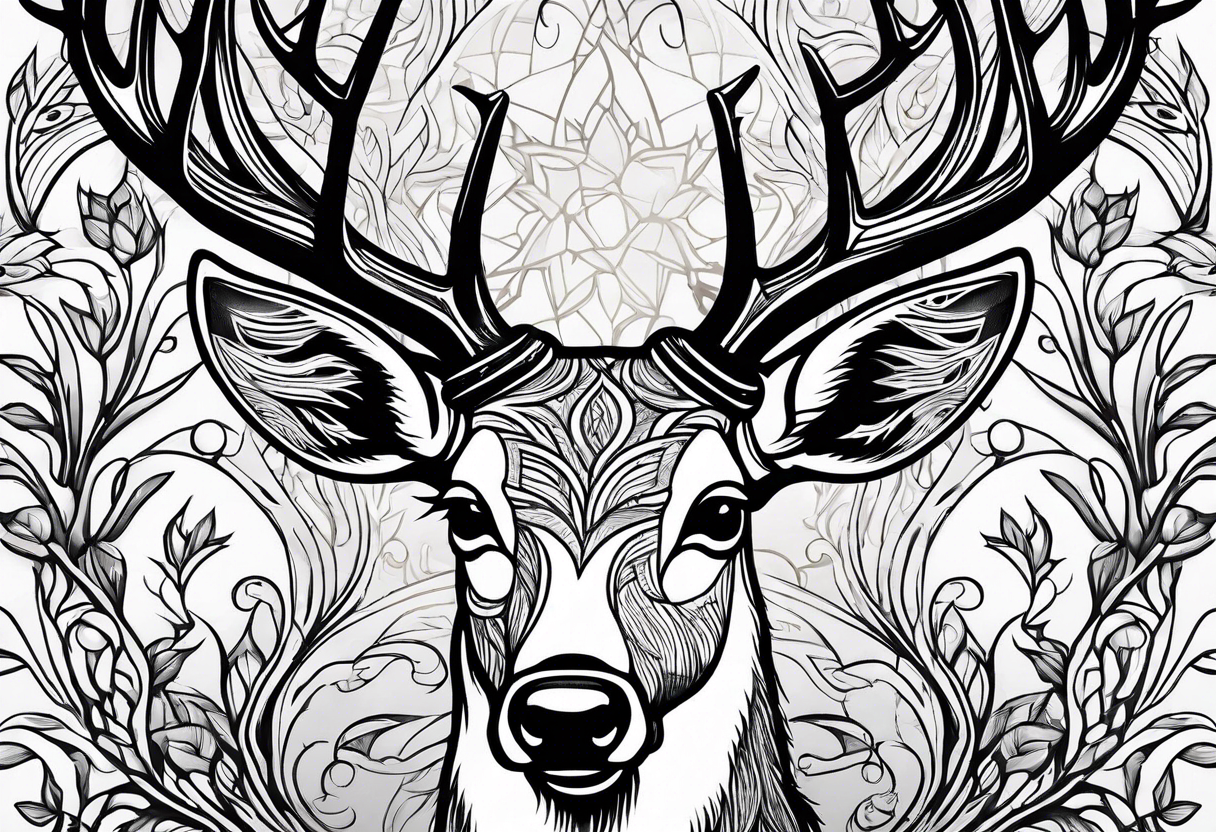 Mule deer antlers tattoo idea