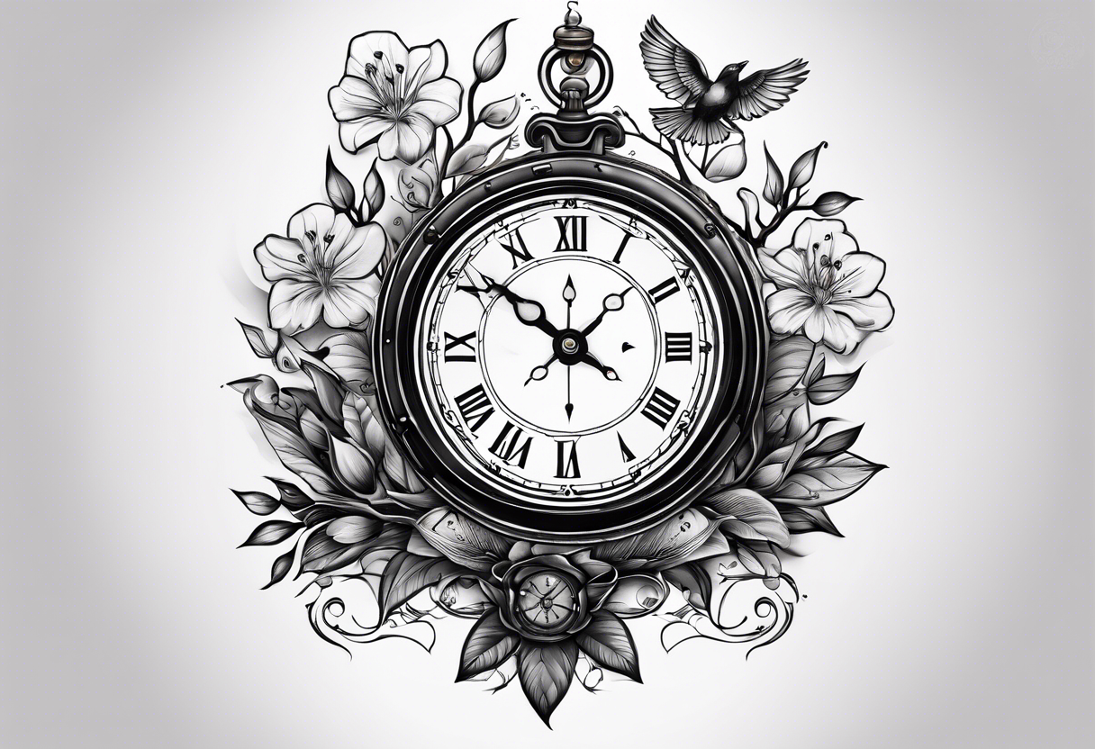 clock tribal tattoo design - Clip Art Library