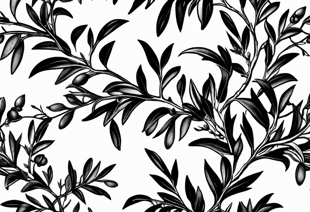 An olive branch wrap for the forearm that converts into a thorn crown at the bottom tattoo idea