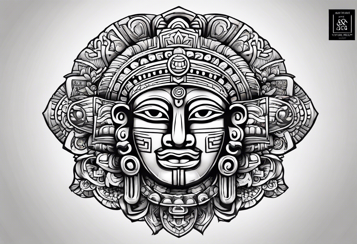 Glyph Mayan sculpture tattoo idea