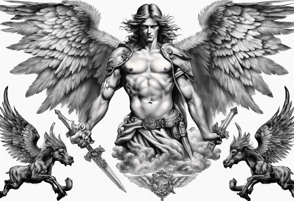 Archangel Michael tattoo by Adrian Lindell | Post 23449