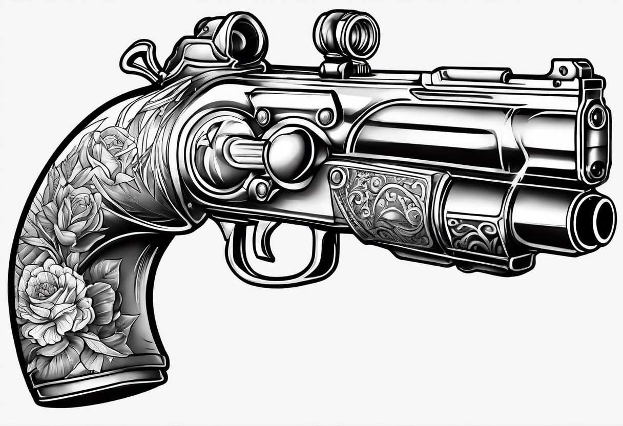 hippo shooting gun tattoo idea