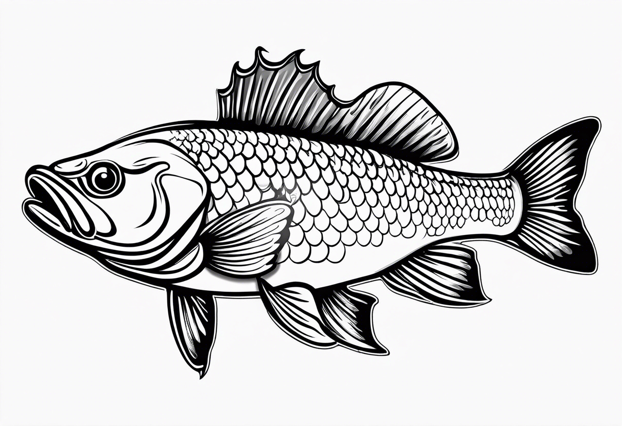 outline walleye simple small no scales tattoo idea