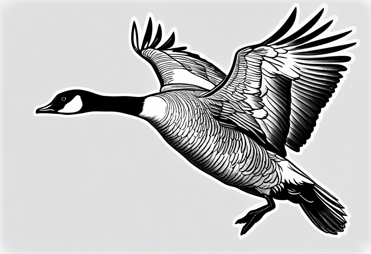 canadian goose trying to fly tattoo idea