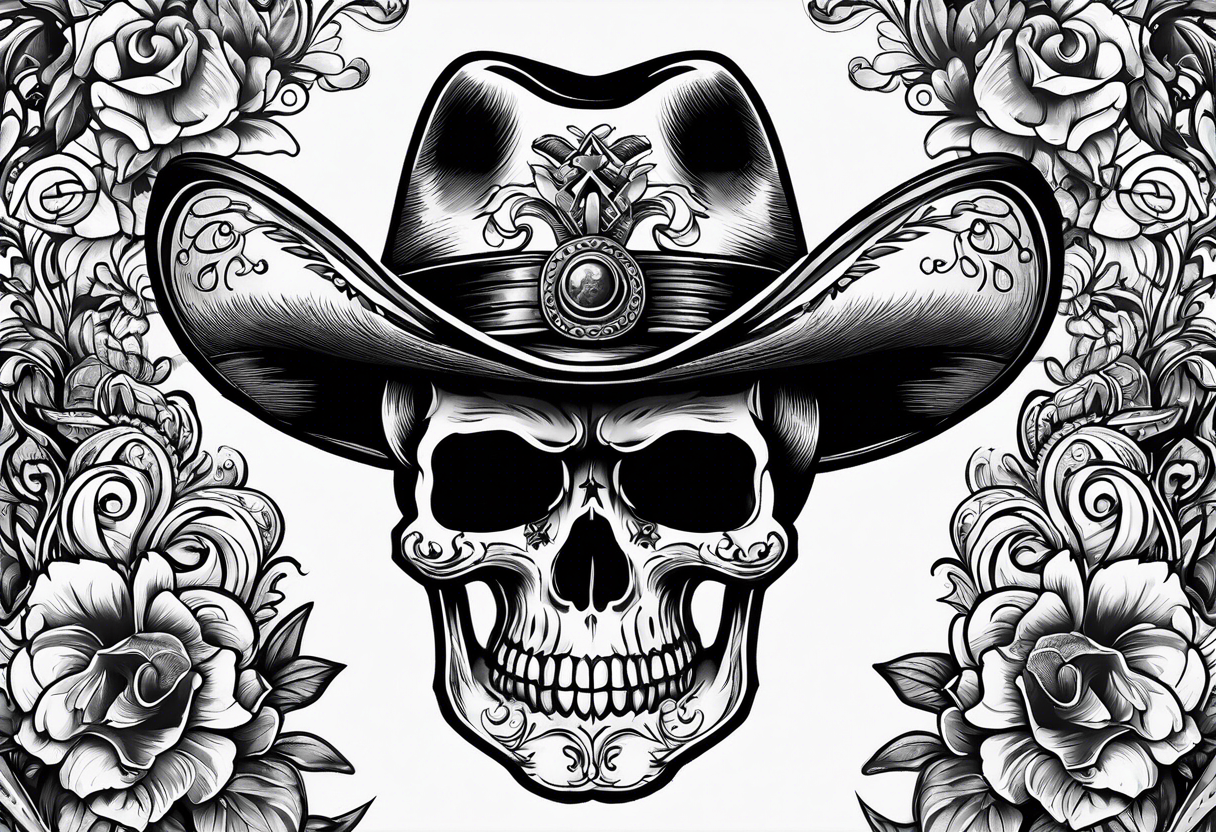 Cow-boy skull tattoo idea